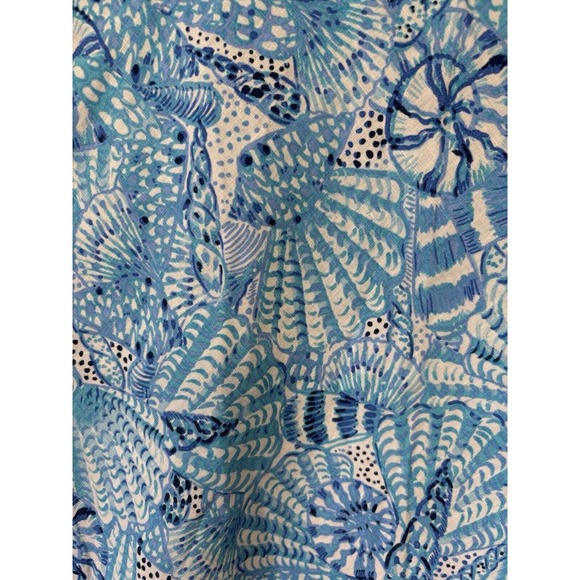 Lilly Pulitzer Linen Tank Blue By the Seashore Sleeveless Top XXS Resort Cruise - Picture 3 of 8